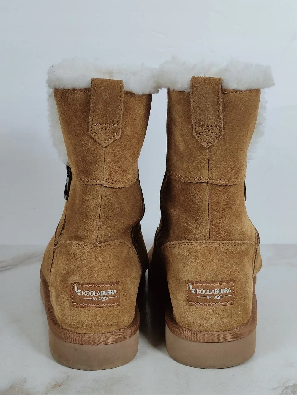 Kookaburra by UGG Aribel Suede Shearling Zip Short Boots, Sz 8